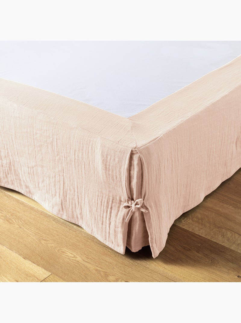 Cache-sommier Double Gaze de Coton GAÏA – Qualité Haut de Gamme Rose clair - Kiabi