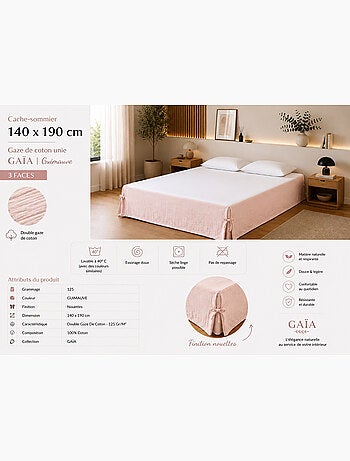Cache-sommier Double Gaze de Coton GAÏA – Qualité Haut de Gamme