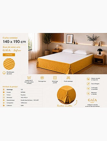 Cache-sommier double gaze de coton gaïa – qualité haut de gamme