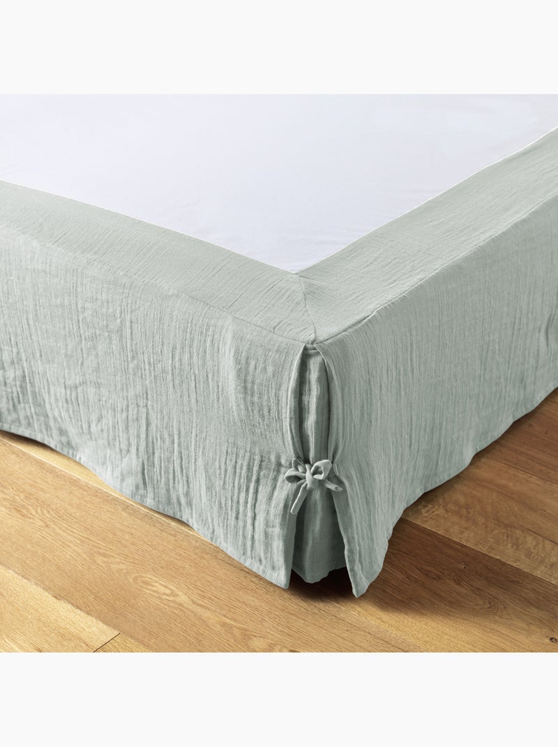 Cache-sommier Double Gaze de Coton GAÏA – Qualité Haut de Gamme Vert clair - Kiabi