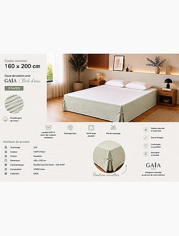 Cache-sommier Double Gaze de Coton GAÏA – Qualité Haut de Gamme