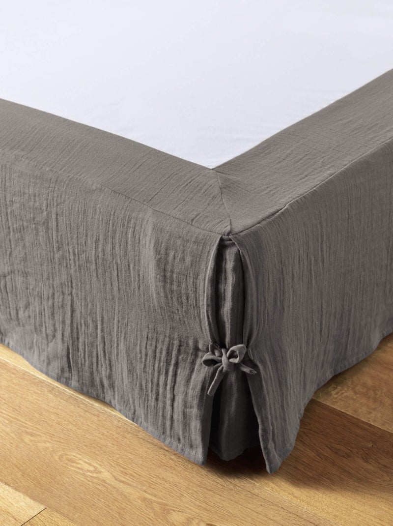 Cache sommier double gaze de coton gris anthracite - Kiabi