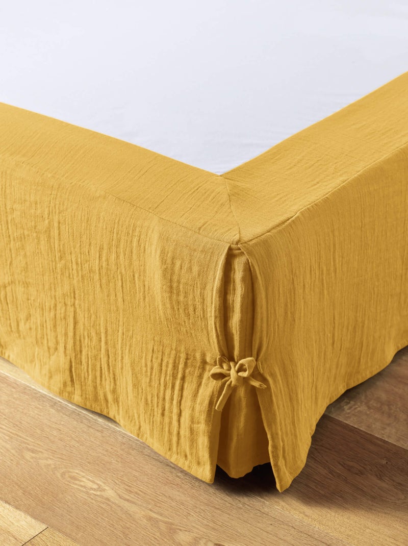 Cache sommier double gaze de coton Jaune - Kiabi