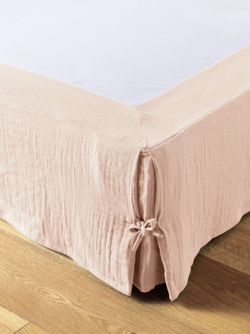 Cache sommier double gaze de coton Rose pâle - Kiabi