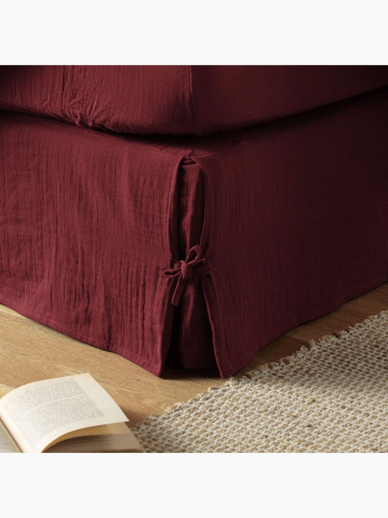 Cache sommier en double Gaze de coton Bordeaux - Kiabi