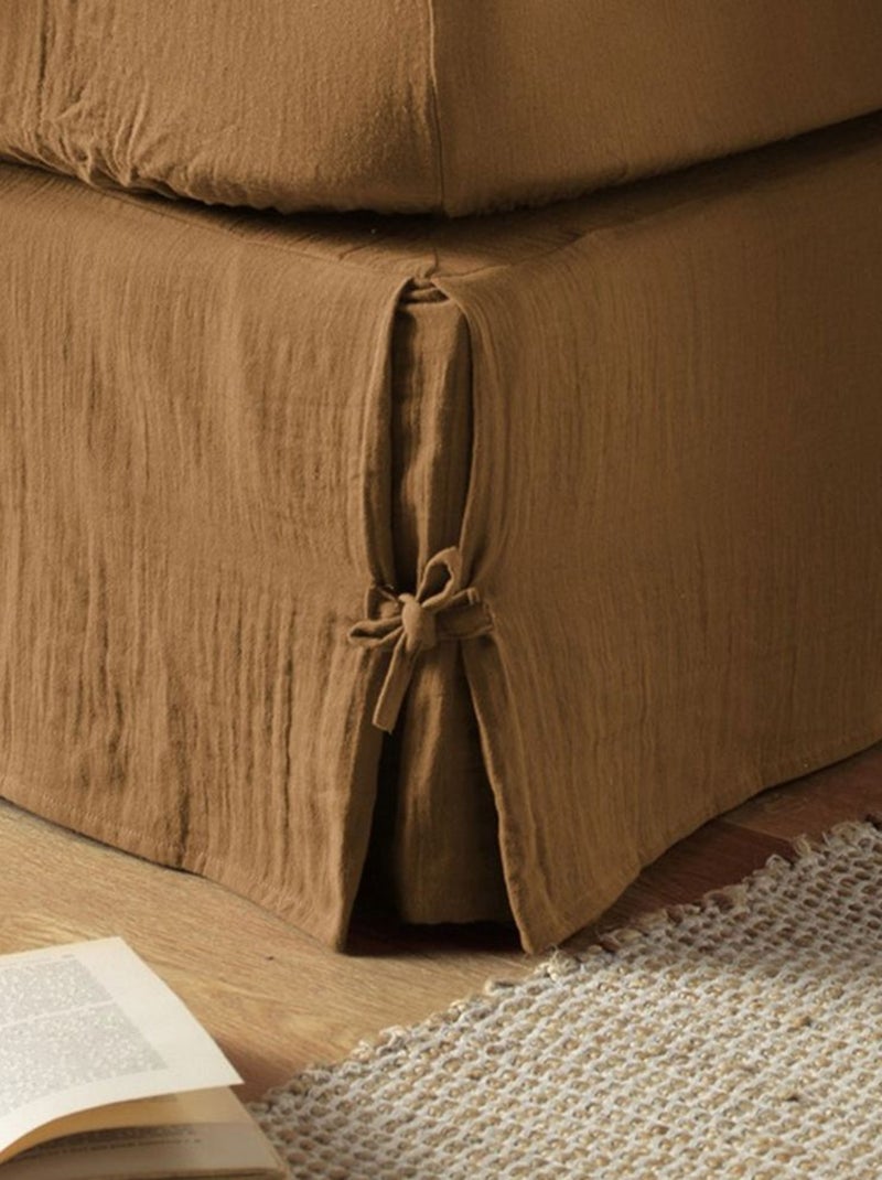Cache sommier en double Gaze de coton Camel - Kiabi
