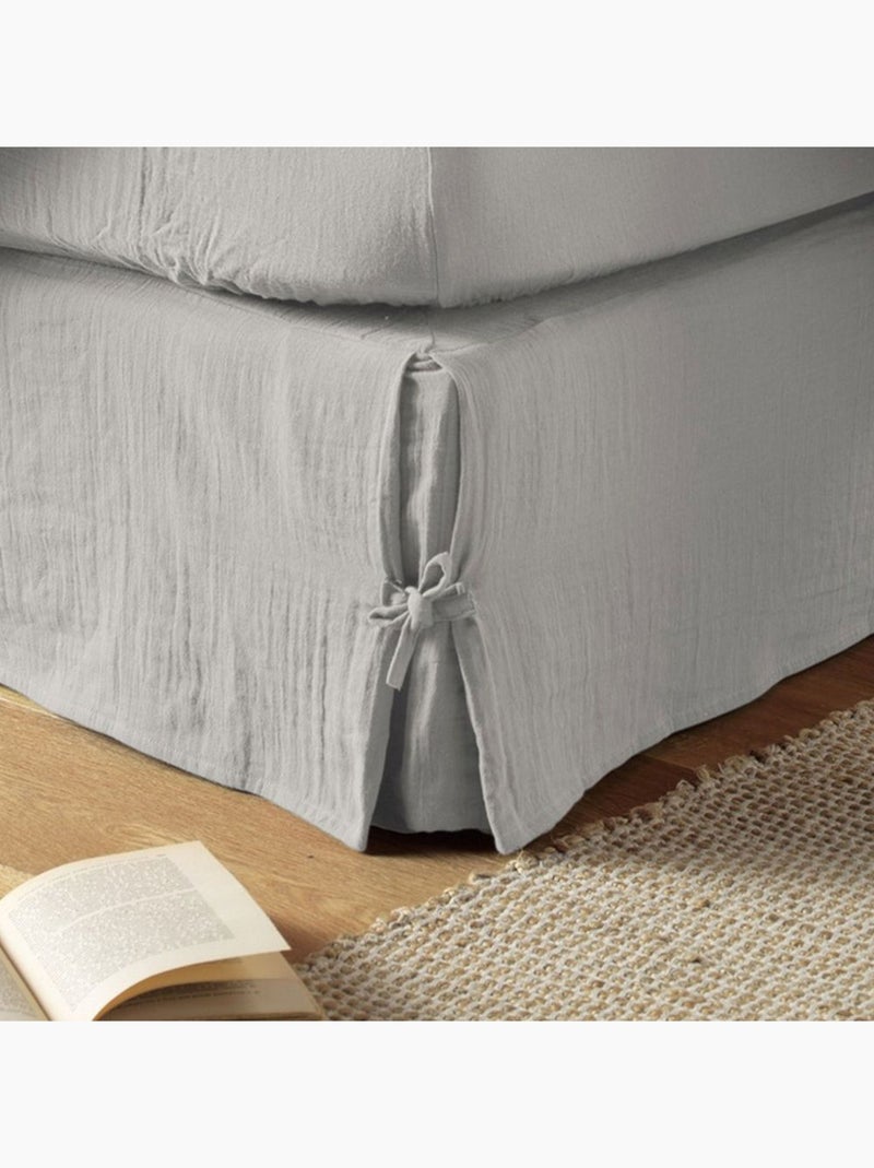 Cache sommier en double Gaze de coton Gris clair - Kiabi