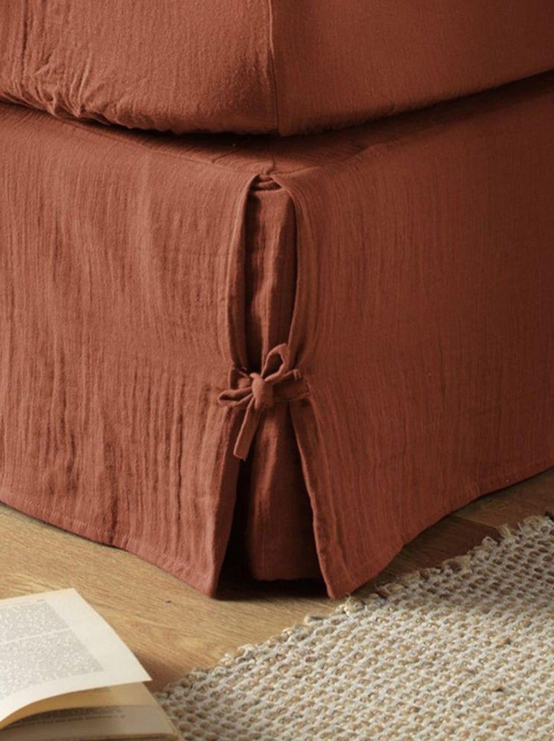 Cache sommier en double Gaze de coton Orange - Kiabi