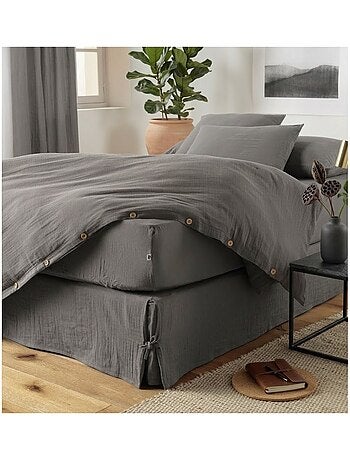 Cache sommier gaze de coton Gaia