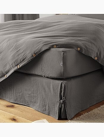 Cache sommier gaze de coton Gaia