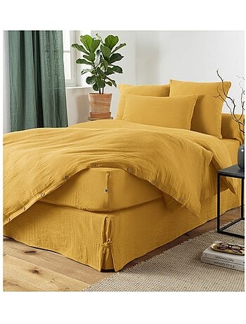 Cache sommier gaze de coton Gaia