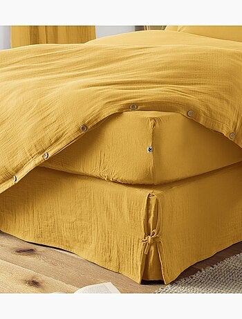 Cache sommier gaze de coton Gaia