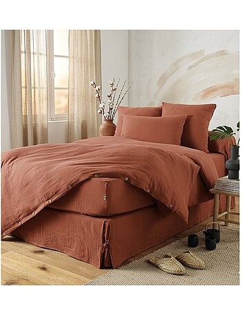 Cache sommier gaze de coton Gaia