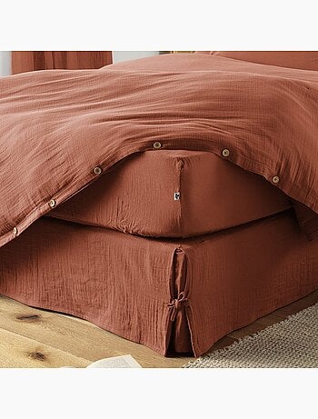 Cache sommier gaze de coton Gaia