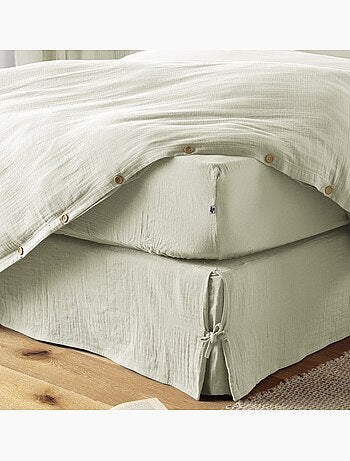 Cache sommier gaze de coton Gaia