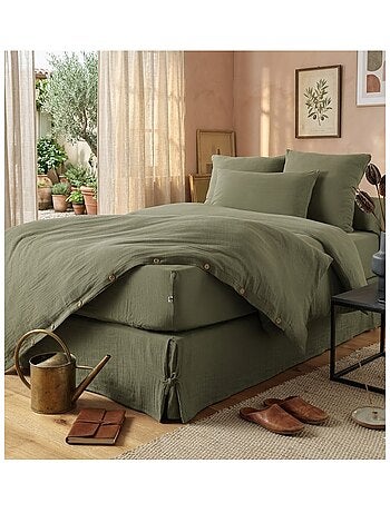 Cache sommier gaze de coton Gaia