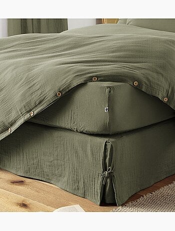 Cache sommier gaze de coton Gaia