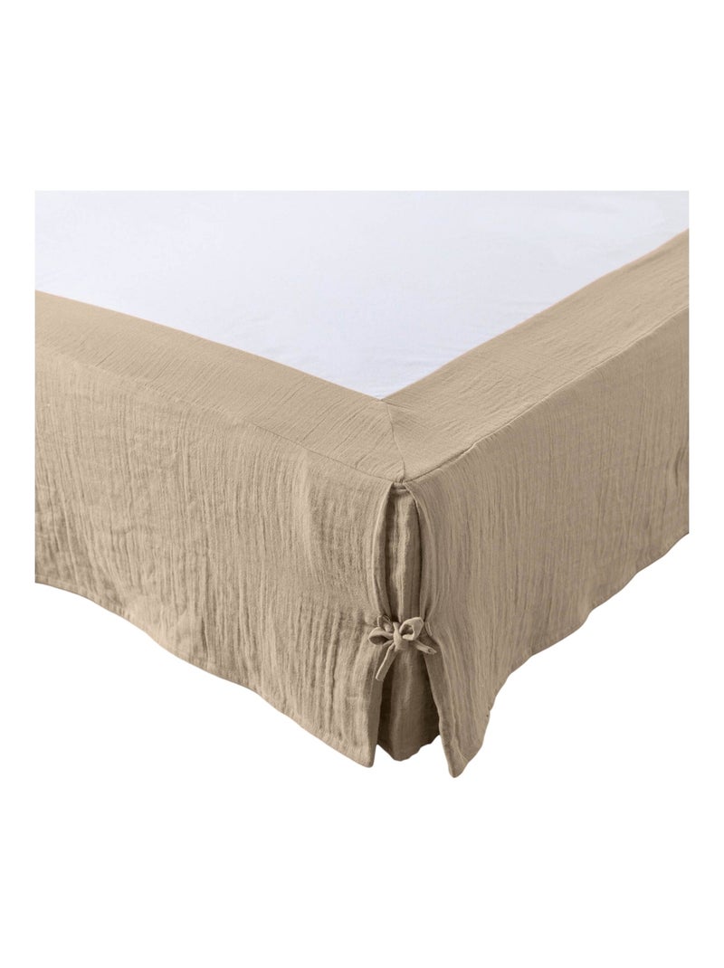 Cache sommier Gaze de coton gamme Gaia Gris clair - Kiabi