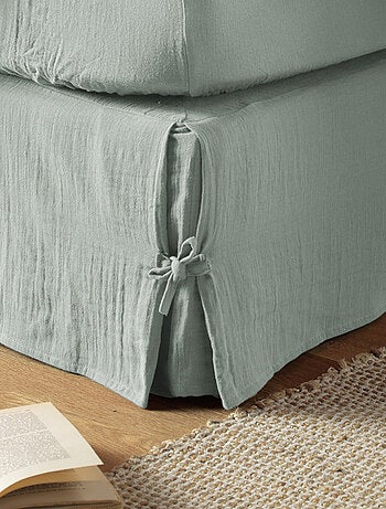 Cache sommier en double Gaze de coton