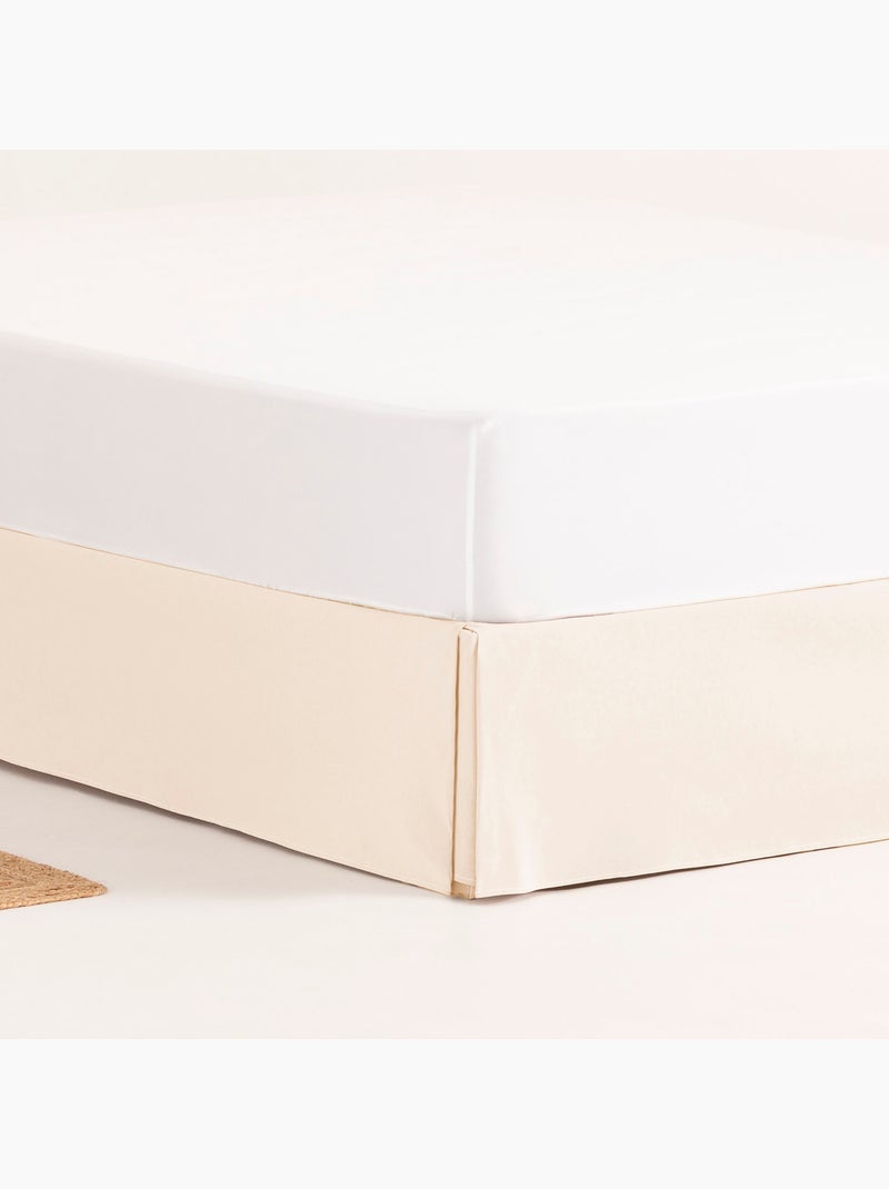Cache-sommier, jupe de lit protectrice. Housse de sommier unie - Gamusi. Ecru - Kiabi