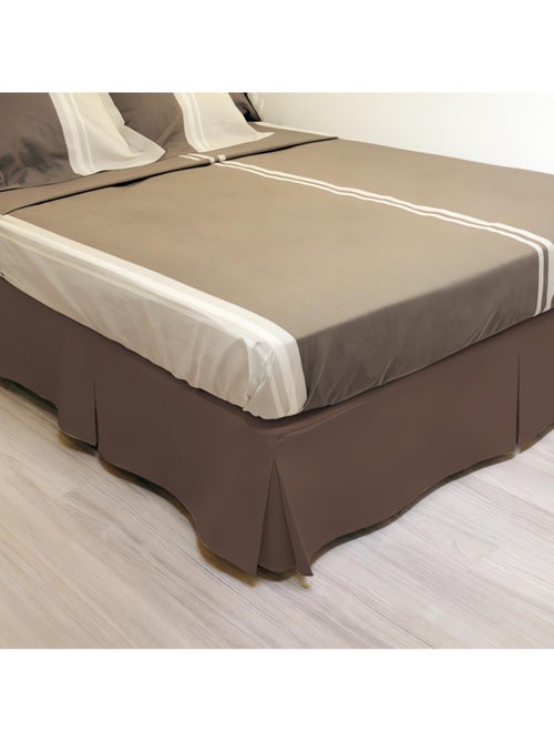 Cache sommier microfibre 90x190 cm chocolat - Kiabi