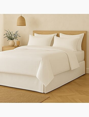 Cache sommiers 100% coton gris clair