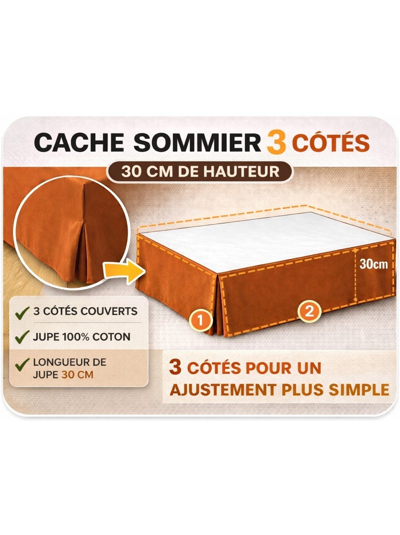 Cache sommiers 100% coton écru Écru/Jaune - Kiabi