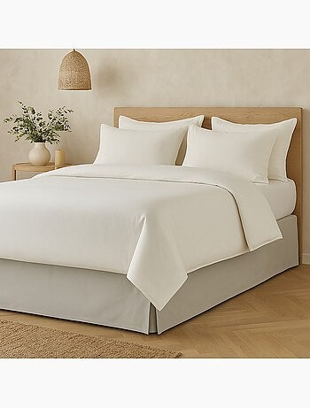 Cache sommiers 100% coton gris clair