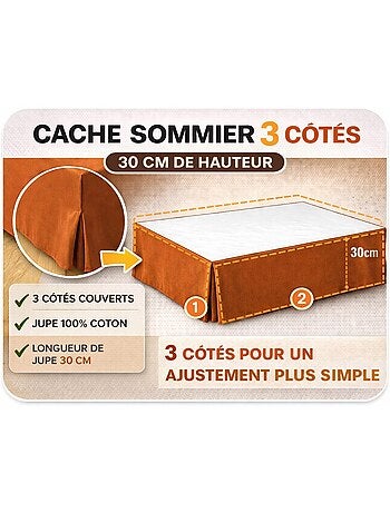 Cache sommiers 100% coton gris clair