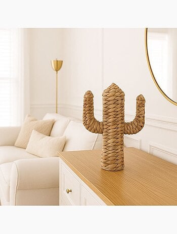 Cactus en fibres naturelles 35cm