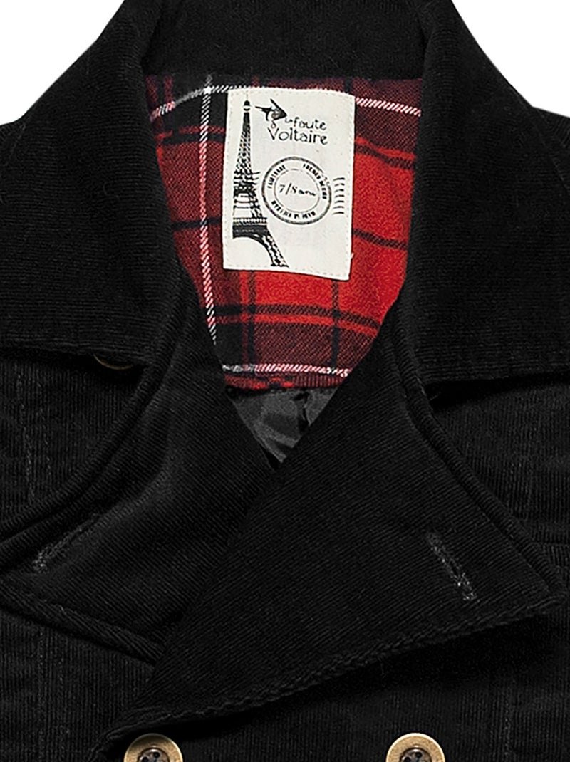 Cadeau Noël   Caban  + Jupe Plissée Tartan   + Col roulé  - La Faute à Voltaire Noir Rouge - Kiabi