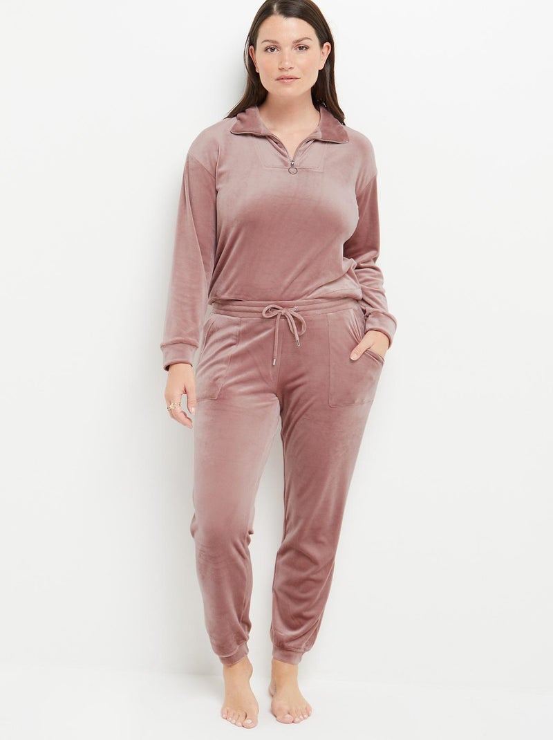 Cadeau tregging velours Rose - Kiabi