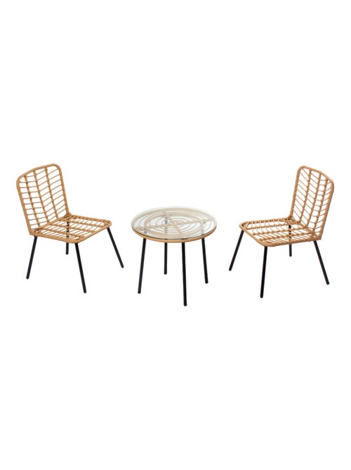 CADIX - Salon de jardin bas 2 chaises + 1 table - Kiabi
