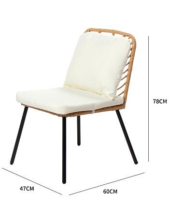 CADIX Salon de jardin bas 2 chaises + 1 table