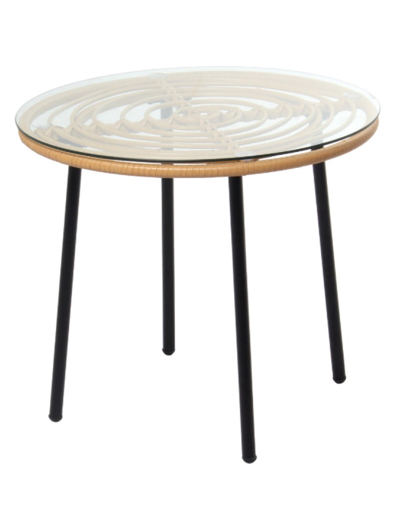 CADIX Salon de jardin bas 2 chaises + 1 table Marron - Kiabi