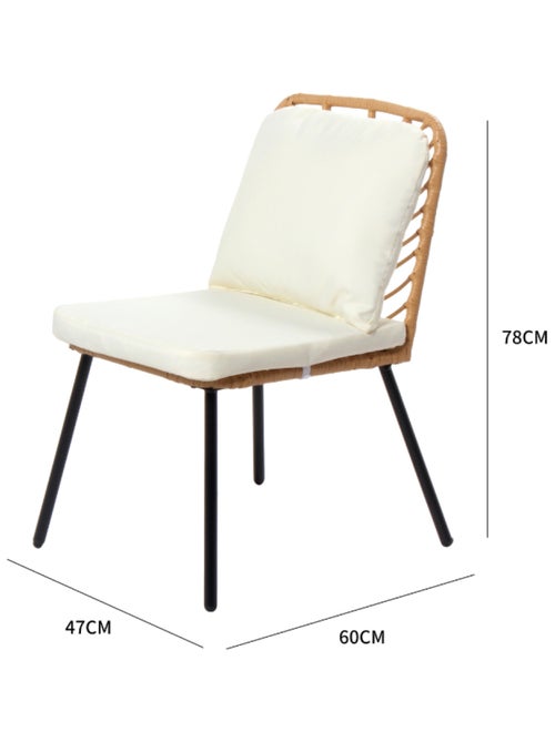 CADIX Salon de jardin bas 2 chaises + 1 table - Kiabi