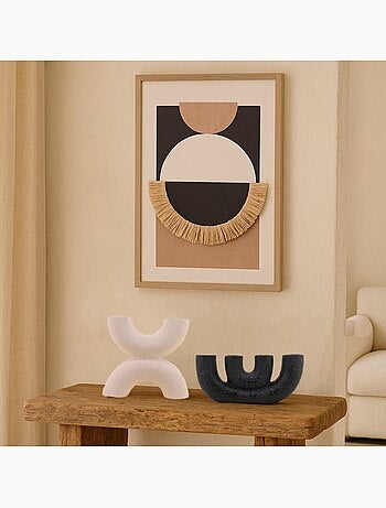 Cadre 3D noir, blanc, terracotta 40x60cm