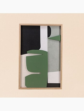 Cadre 3D noir, blanc, vert 40x60cm