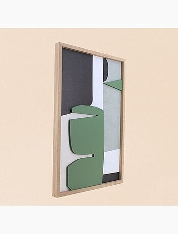 Cadre 3D noir, blanc, vert 40x60cm