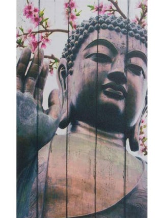 Cadre carré en toile bouddha la main de la sagesse