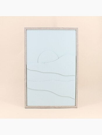 Cadre déco à reliefs en bois beige 40x60cm