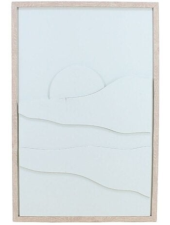Cadre déco à reliefs en bois beige 40x60cm