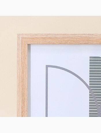 Cadre déco contour bois forme géométrique vertes 43x33cm