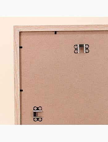 Cadre déco contour bois forme géométrique vertes 43x33cm