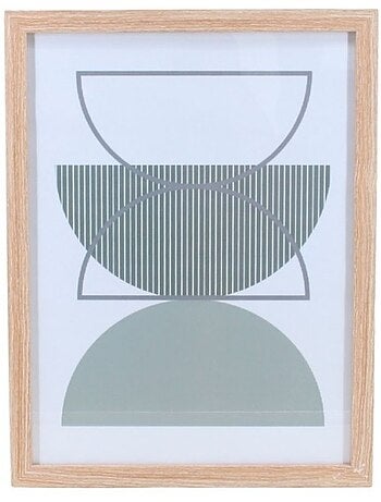 Cadre déco contour bois forme géométrique vertes 43x33cm