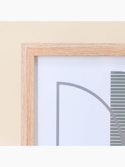 Cadre déco contour bois forme géométrique vertes 43x33cm - Kiabi