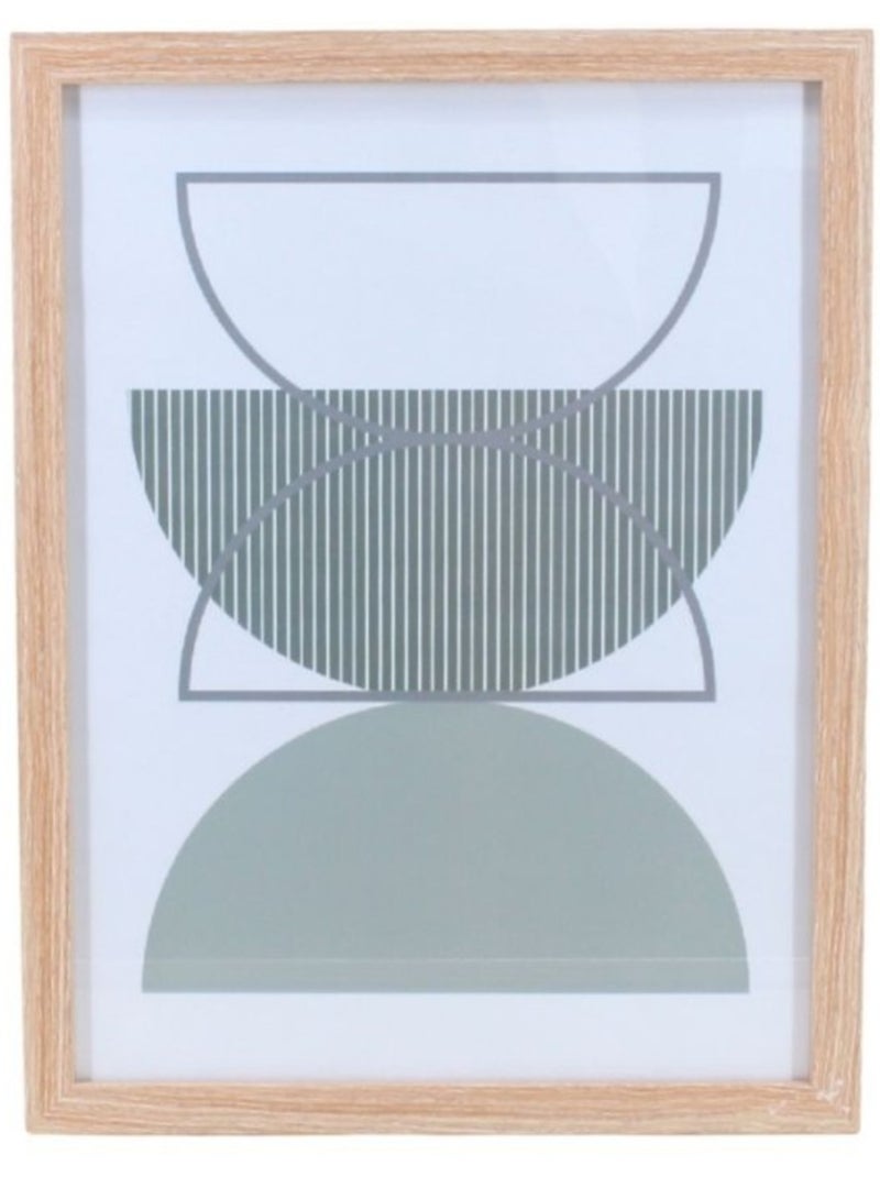 Cadre déco contour bois forme géométrique vertes 43x33cm Vert - Kiabi