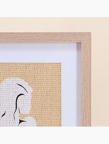 Cadre déco en rotin contour bois 40x30cm