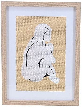 Cadre déco en rotin contour bois 40x30cm