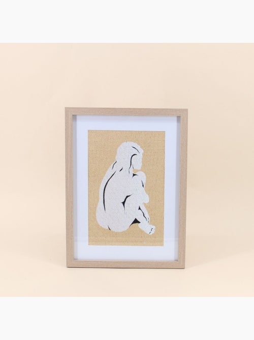 Cadre déco en rotin contour bois 40x30cm - Kiabi